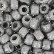 Cuentas de Rocalla Matubo 7/0 - 3,5 mm, gris opaco con aspecto cerámico, 10 g