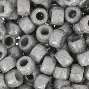 Cuentas de Rocalla Matubo 7/0 - 3,5 mm, gris opaco con aspecto cerámico, 10 g