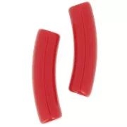 Perlas tubulares curvadas de 19x5 mm en acrílico opaco - Rojo x10