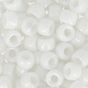 Cuentas de Rocalla Matubo 7/0 - 3,5 mm, color blanco tiza con aspecto cerámico, 10 g