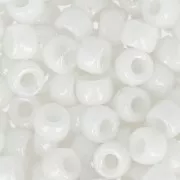 Cuentas de Rocalla Matubo 7/0 - 3,5 mm, color blanco tiza con aspecto cerámico, 10 g