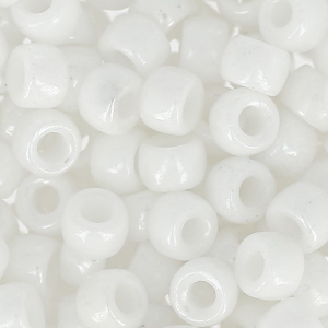 Cuentas de Rocalla Matubo 7/0 - 3,5 mm, color blanco tiza con aspecto cerámico, 10 g