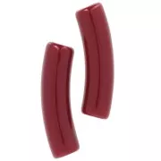 Perlas de tubo curvado 19x5 mm en acrílico opaco - Lie de vin x10
