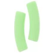 Perlas tubulares curvadas de 19x5 mm en acrílico opaco - Verde claro x10