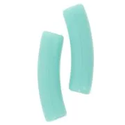 Cuentas de tubo curvado 19x5 mm en acrílico opaco - Turquesa x10