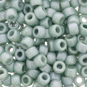 Cuentas de Rocalla Matubo 7/0 - 3,5 mm, verde opaco con aspecto cerámico, 10 g