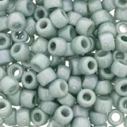 Cuentas de Rocalla Matubo 7/0 - 3,5 mm, verde opaco con aspecto cerámico, 10 g