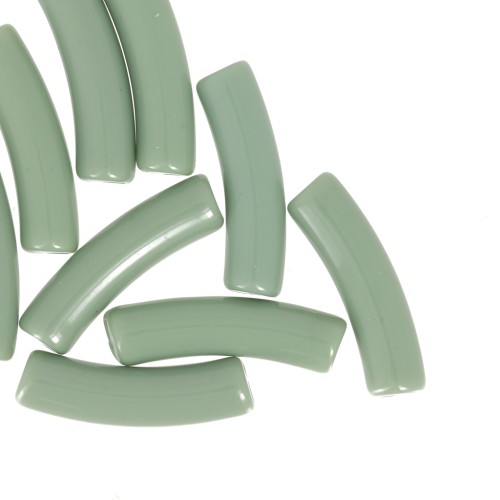 Cuentas acrílicas opacas de tubo curvado 19x5 mm - Caqui x10