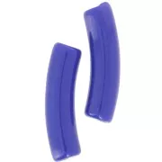 Perlas de tubo curvadas de 19x5 mm en acrílico opaco - Azul real x10