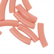 Perlas tubo curvadas 19x5 mm en acrílico opaco - Salmón x10