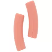 Cuentas tubulares curvadas de acrílico opaco 19x5 mm - Salmón x10