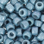 Cuentas de Rocalla Matubo 7/0 - 3,5 mm, color azul tiza con aspecto cerámico, 10 g