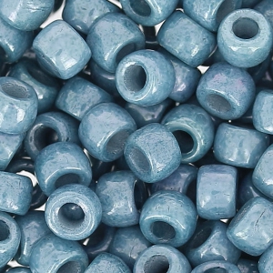 Cuentas de Rocalla Matubo 7/0 - 3,5 mm, color azul tiza con aspecto cerámico, 10 g