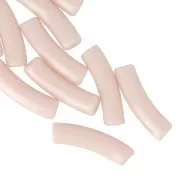 Perlas tubo curvadas 19x5 mm en acrílico opaco - Nude x10