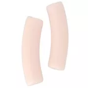 Perlas tubo curvadas 19x5 mm en acrílico opaco - Nude x10