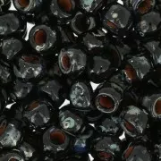 Cuentas de Rocalla Matubo 7/0 - 3,5 mm Jet Picasso x 10 g