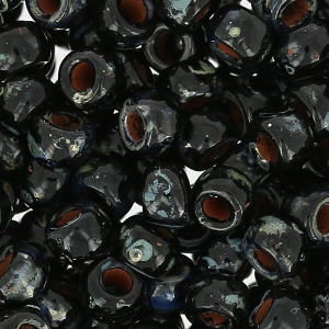 Cuentas de Rocalla Matubo 7/0 - 3,5 mm Jet Picasso x 10 g
