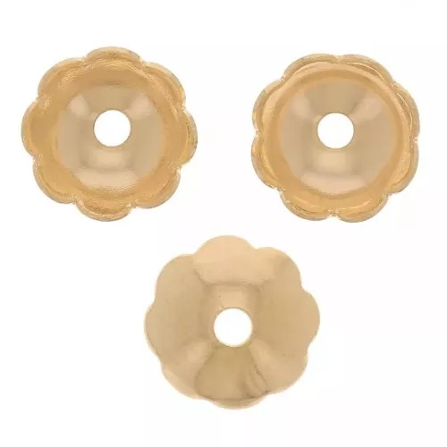 Flor de cuenco con 8 pétalos 6 mm - Dorado x20