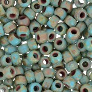 Cuentas de Rocalla Matubo 7/0 - 3,5 mm azul turquesa Picasso x 10 g