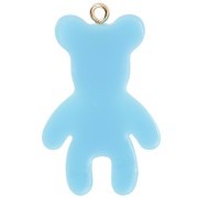 Colgante oso 38x23 mm en resina opaca - Azul claro x1