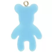 Colgante oso 38x23 mm en resina opaca - Azul claro x1