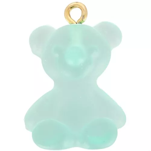 Dije de osito acrílico transparente 24x17 mm - Azul x1