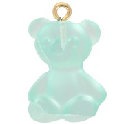 Dije de osito acrílico transparente 24x17 mm - Azul x1