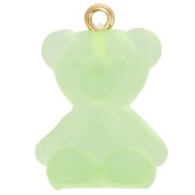 Dije acrílico transparente de osito de peluche de 25x18 mm - Verde x1|raw }}