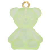 Dije acrílico transparente de osito de peluche de 25x18 mm - Verde x1