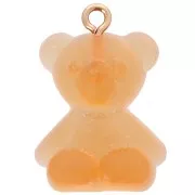 Naranja - Dije de osito de acrílico transparente 25x18 mm - Naranja x1 Dije de osito de acrílico transparente 25x18 mm - Naranja x1