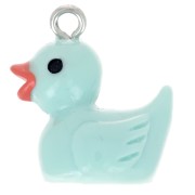 Dije de pato de resina 19x16 mm Verde agua x1|raw }}