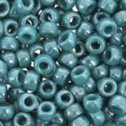 Cuentas de Rocalla Matubo 7/0 - 3,5 mm, azul oscuro opaco con brillo turquesa, 10 g