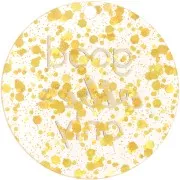 Colgante redondo de plexiglás de 45 mm - Sólo buenas vibraciones - Transparente - Purpurina dorada