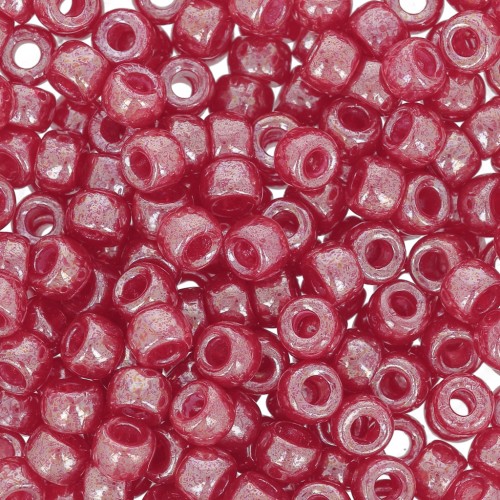 Cuentas de Rocalla Matubo 7/0 - 3,5 mm, brillo «Milky Red», 10 g