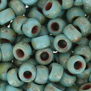 Cuentas de Rocalla Matubo 7/0 - 3,5 mm Verde Turquesa Plata Picasso x 10 g