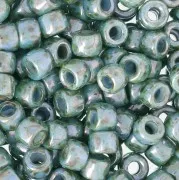 Cuentas de Rocalla Matubo 7/0 - 3,5 mm verde/azul veteado x 10 g