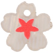 Dije de flor de plexiglás de 12 mm con motivo de estrella - Marrón claro - Coral x1