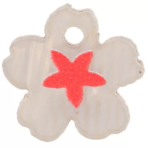 Dije de flor de plexiglás de 12 mm con motivo de estrella - Marrón claro - Coral x1