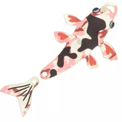 Colgante carpa koi para montar 64x31 mm en plexiglás - Rojo - Negro x1