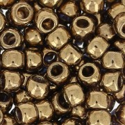 Cuentas de Rocalla Matubo 7/0 - 3,5 mm, color oro bronce, 10 g
