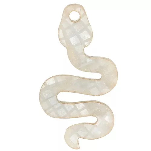 Colgante serpiente plexiglás 29,5x16 mm - Efecto mosaico - Brillo gris x1