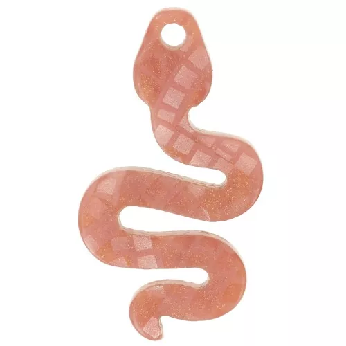 Colgante serpiente plexiglás 29,5x16 mm - Efecto mosaico - Brillo marrón x1