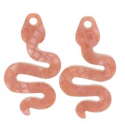 Colgante serpiente plexiglás 29,5x16 mm - Efecto mosaico - Brillo marrón x1