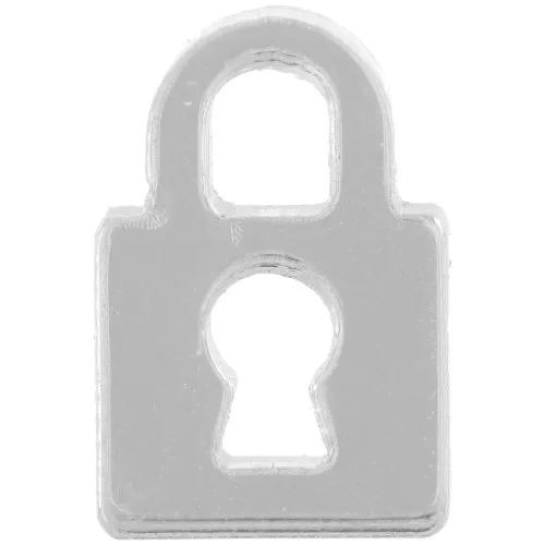 Dije de candado de plexiglás 15x10 mm - Plateado x1