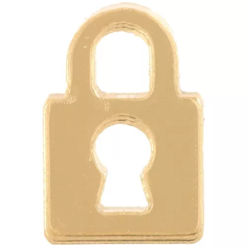 Dije de candado de plexiglás de 15x10 mm - Dorado x1