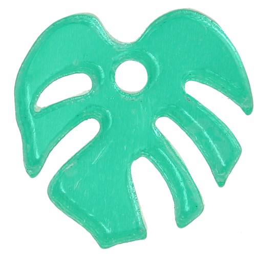 Dije de hoja de monstera de plexiglás de 13 mm - Verde x1