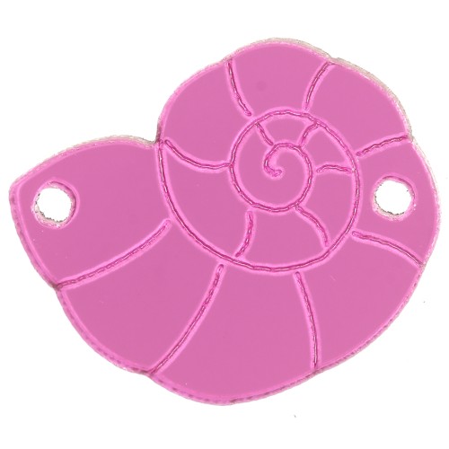 Entrepieza de plexiglás 19,5x15 mm - efecto espejo - Rosa x1