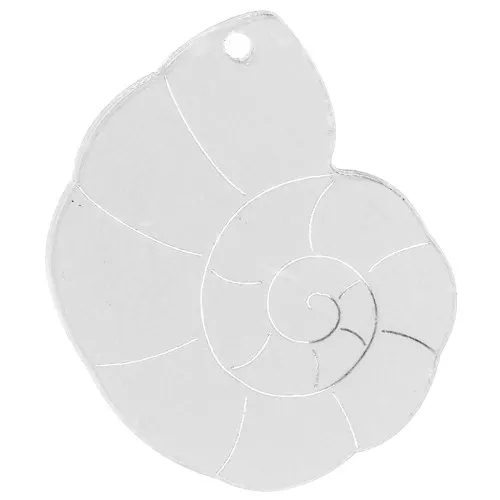Colgante de concha de plexiglás 38x30 mm - efecto espejo - Plateado x1