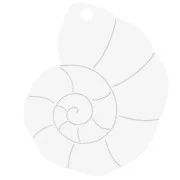 Colgante de concha de plexiglás 38x30 mm - efecto espejo - Plateado x1