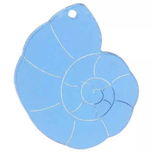 Colgante de concha de plexiglás 38x30 mm - efecto espejo - Azul x1